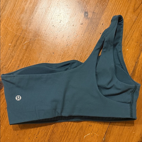 Lululemon Jasper green ribbed one shoulder sports bra - Picture 2 of 2